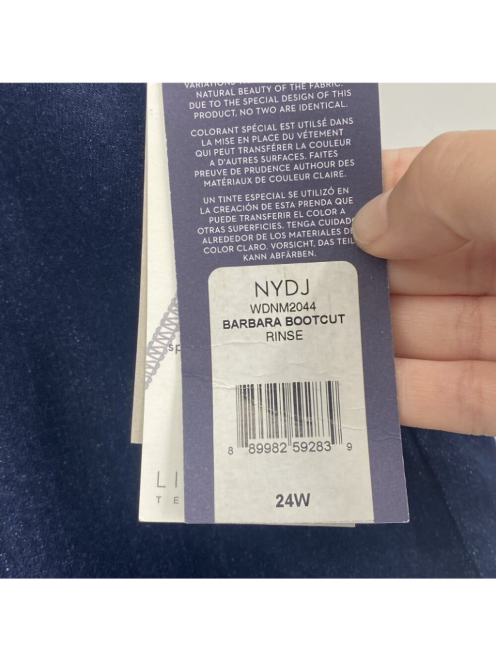 NYDJ Barbara Bootcut Jeans Womens Size 24W Blue Stretch Denim Lift Tuck - Picture 5 of 15